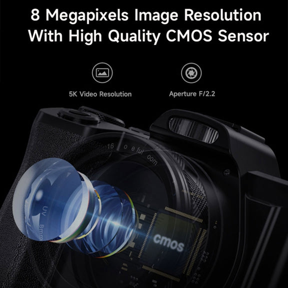 DC-201S 5K/30FPS 3.5-Inch 16X Six-Axis Anti-Shake HD Digital Camera With UV Lens(UK Plug)