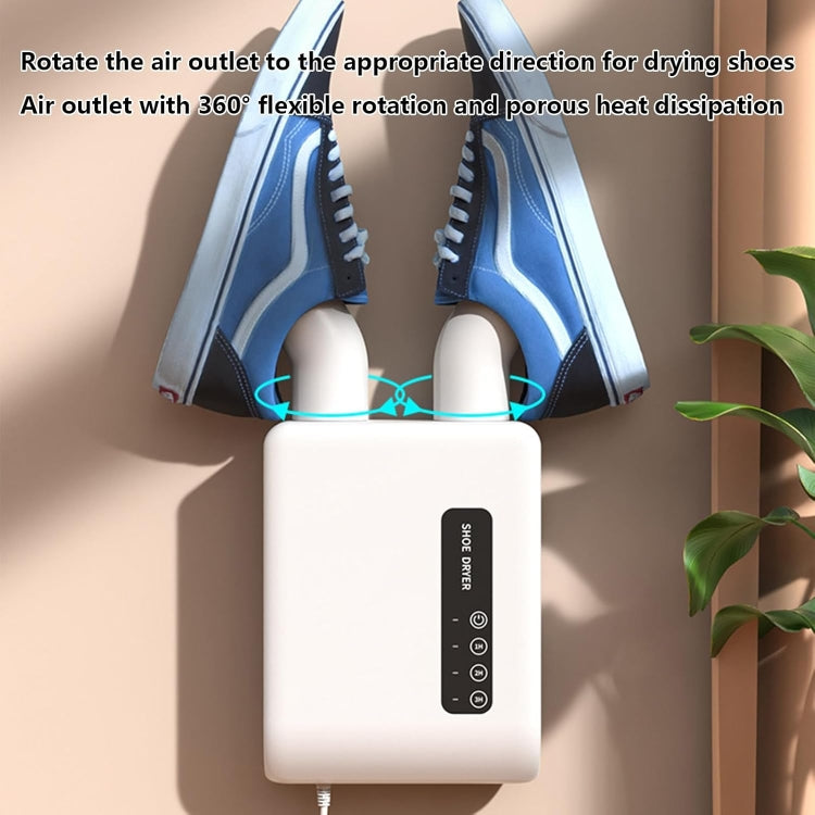 140W Boot Dryer Wall Mounted Shoes Warmer Heater, 3 Gear Timing, 360 Degree Rotating Air Outlet EU Plug(Green)