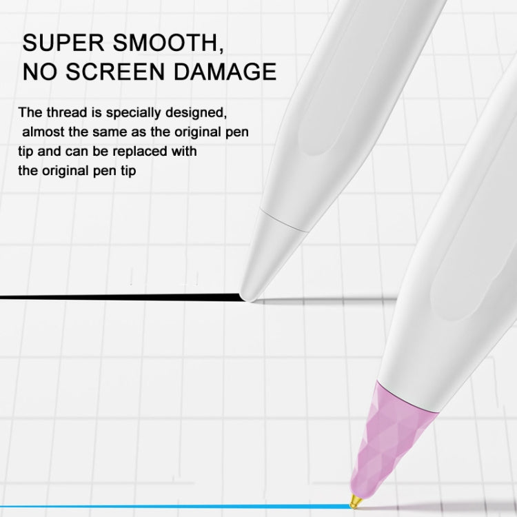 For Apple Pencil 1 / 2 Generation & USB-C Stylus Modified Pen Tip Diamond Crystal Pencil Nib(Light Green)