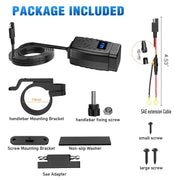 PD3.0 Motorcycle USB Mobile Phone Charger Digital Voltage Meter with Switch(Green Screen)