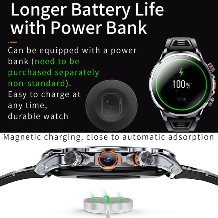 H18 Ultra-Thin Round Ball Screen 1.95 Inch Plug-In Phone Smart Watch 32G(Black)