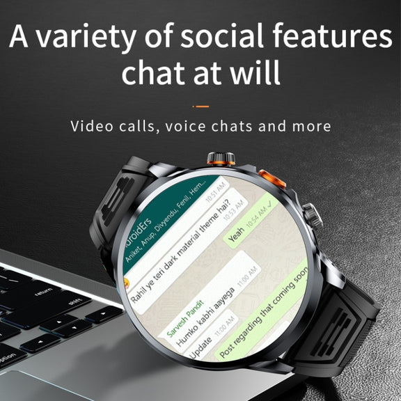 H18 Ultra-Thin Round Ball Screen 1.95 Inch Plug-In Phone Smart Watch 32G(Black)