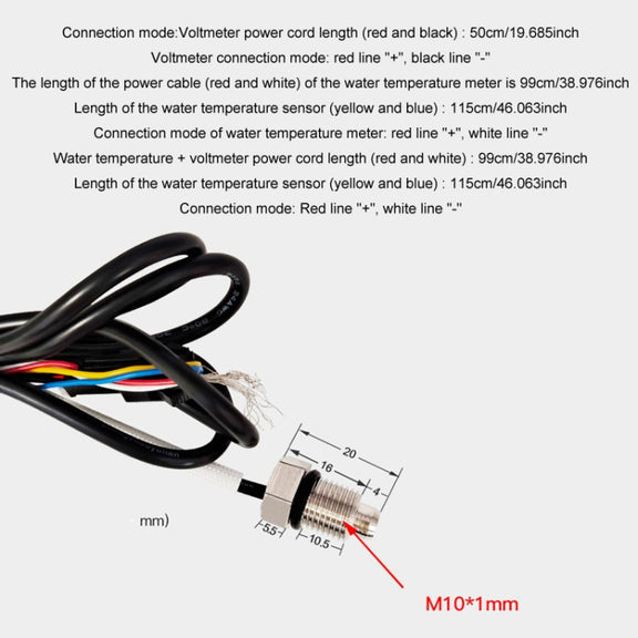 Morfayer Motorcycle Dual Display Intelligent Alarm Power Meter, Model: Water Temperature Meter(Random Color Delivery)