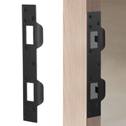 Heavy Duty Metal Latch Plate for Exterior Interior Door Double Hole Reinforcement Striker Plates(Black)