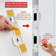 Heavy Duty Metal Latch Plate for Exterior Interior Door Double Hole Reinforcement Striker Plates(Black)