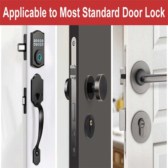 Heavy Duty Metal Latch Plate for Exterior Interior Door Double Hole Reinforcement Striker Plates(Black)