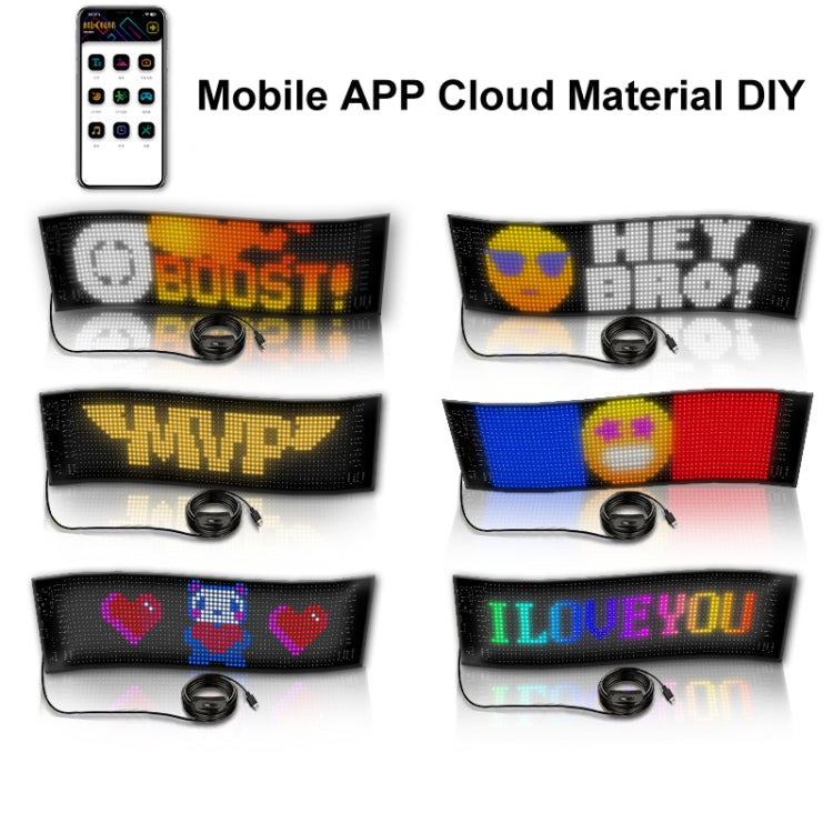 10.2x34.8cm（20 x 64 LEDs） Car Flexible Display Advertising Screen APP Bluetooth Smart Screen