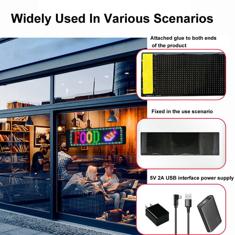 9.2x37.4cm（16 x 64 LEDs） Car Flexible Display Advertising Screen APP Bluetooth Smart Screen