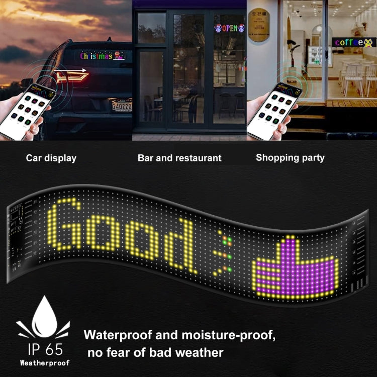 10.2x34.8cm（20 x 64 LEDs） Car Flexible Display Advertising Screen APP Bluetooth Smart Screen