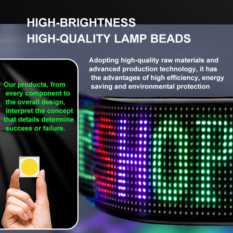 10.2x34.8cm（20 x 64 LEDs） Car Flexible Display Advertising Screen APP Bluetooth Smart Screen