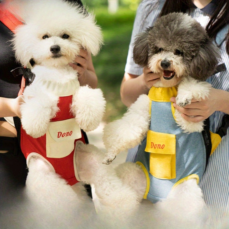DONO Pet Four-legged Bag Outdoor Carrying Bag Breathable Backpack, Size: XXXL(Blue Yellow)