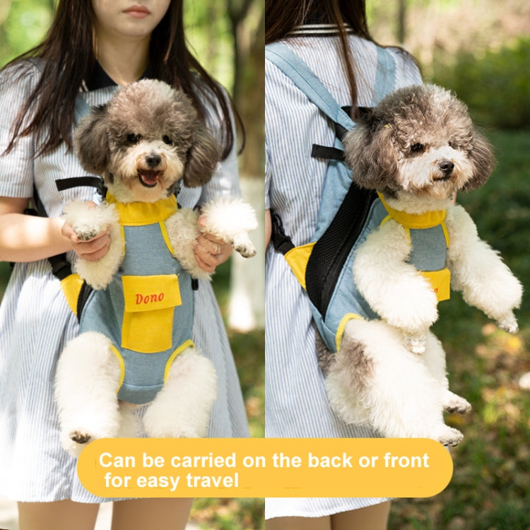 DONO Pet Four-legged Bag Outdoor Carrying Bag Breathable Backpack, Size: L(Yellow White)