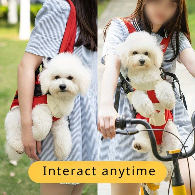 DONO Pet Four-legged Bag Outdoor Carrying Bag Breathable Backpack, Size: XL(Blue Yellow)