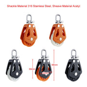 BSET MATEL Marine Nylon Plastic Swivel Bearing Single Pulley(Type 3)