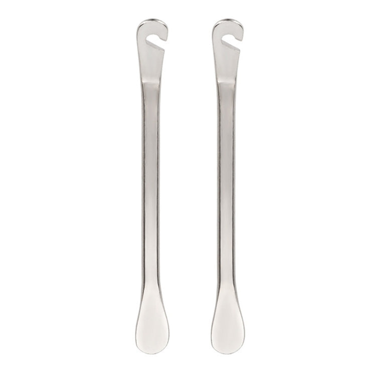 2pcs Metal Bicycle Tire Pry Bars Levers Mountain Bike Tire Removal Tools(Silver)