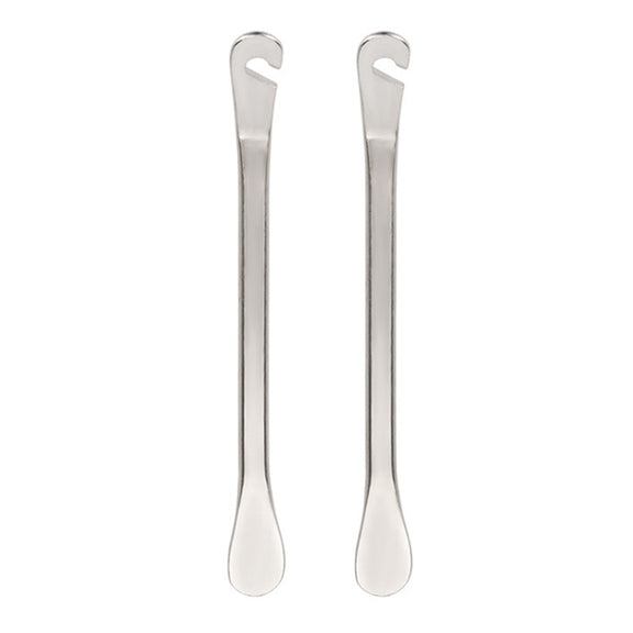 2pcs Metal Bicycle Tire Pry Bars Levers Mountain Bike Tire Removal Tools(Silver)