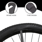 2pcs Metal Bicycle Tire Pry Bars Levers Mountain Bike Tire Removal Tools(Black)