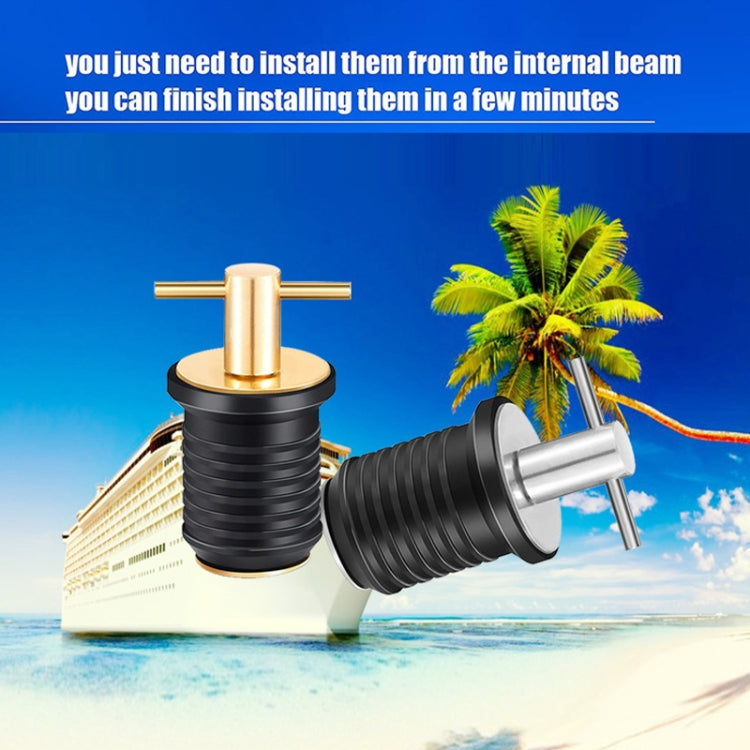 Marine Motorboat Deck Cross Drain Plug Screw, Size: Stainless Steel For 25mm