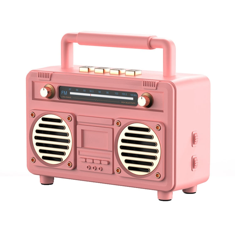 BT21 Retro USB Flash Drive FM Radio Wireless Bluetooth Speaker, Color: Pink