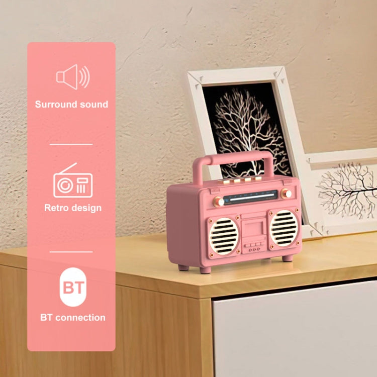 BT21 Retro USB Flash Drive FM Radio Wireless Bluetooth Speaker, Color: Rosewood