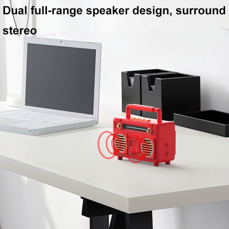 BT21 Retro USB Flash Drive FM Radio Wireless Bluetooth Speaker, Color: Black