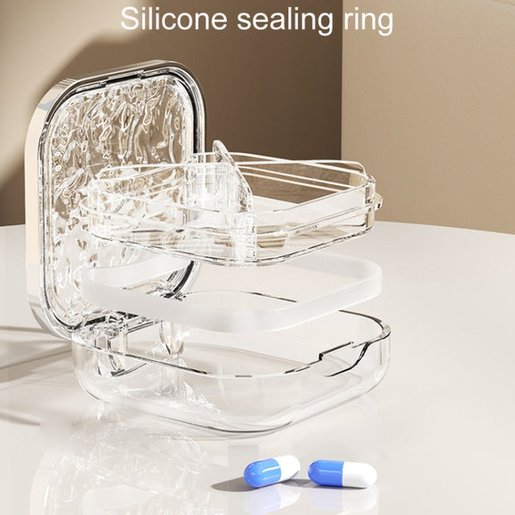 Portable Medicine Dispenser Traveling Carrying Plastic Organizer, Style: Small Transparent Gray