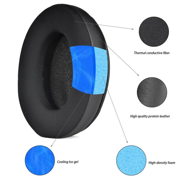 1pair Lychee Pattern Ear Pads For HyperX / Cloud Alpha / Cloud Flight Wireless Headsets