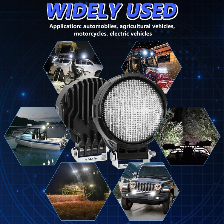 14W 9-30V Floodlight Mixed Luminous 4 Inch Round Work Light With Wire Set(X2)