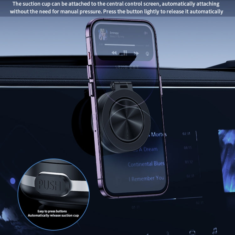 AIMITE C1 Vacuum Adsorption Foldable Magnetic Support Bracket Car Cell Phone Holder(Silver)