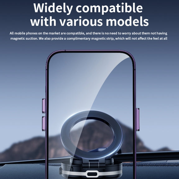 AIMITE C1 Vacuum Adsorption Foldable Magnetic Support Bracket Car Cell Phone Holder(Pink)
