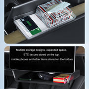 For Tesla Model Y/3 Screen Storage Box, Color: Translucent Black + Black