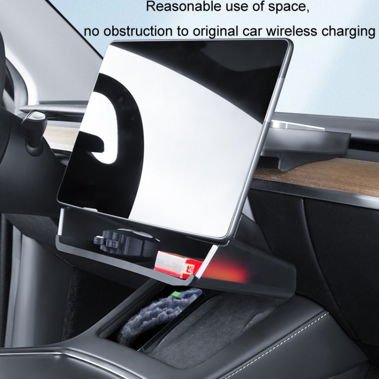 For Tesla Model Y/3 Screen Storage Box, Color: Translucent White + White