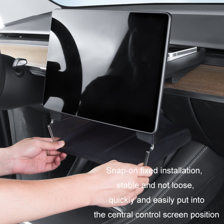 For Tesla Model Y/3 Screen Storage Box, Color: Translucent Black + Black