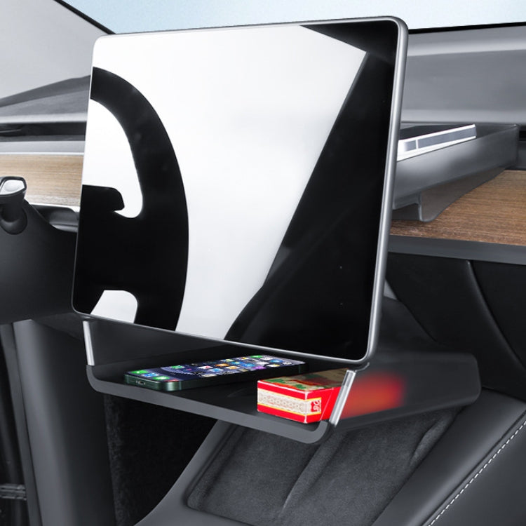For 2024 Tesla Model 3 Screen Storage Box, Color: Translucent Black + Black