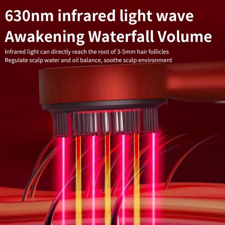630nm Red Light Massage Comb Scalp Care Liquid Guide Hair Growth Instrument(Red)