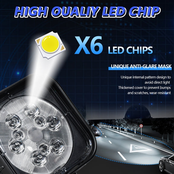 12W 9-30V Car Mixed Light Work Light With Wire Set(Square)