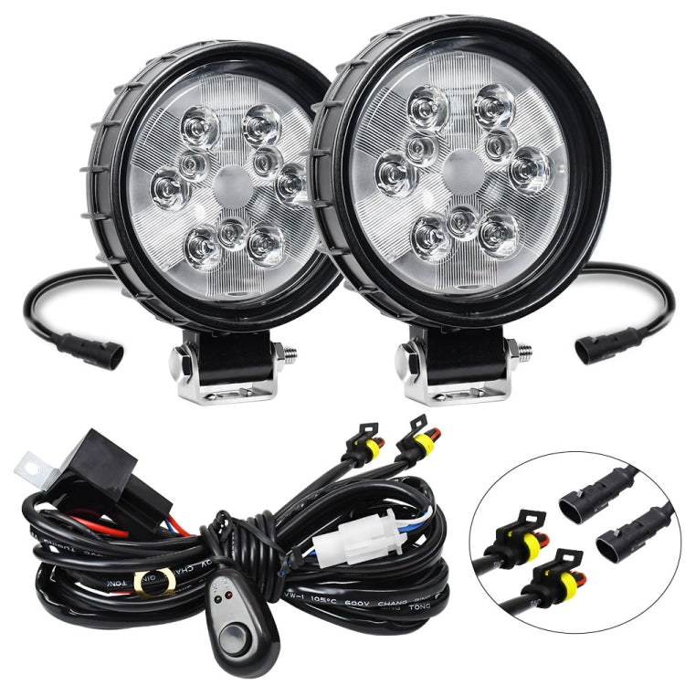 12W 9-30V Car Mixed Light Work Light With Wire Set(Round)