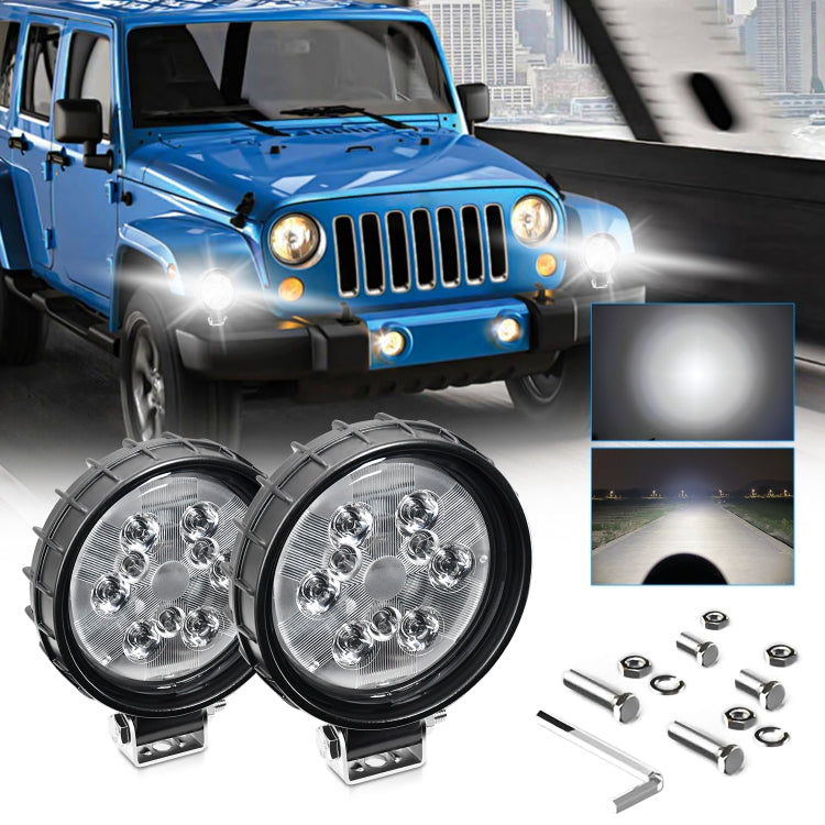 12W 9-30V Car Mixed Light Work Light With Wire Set(Round)