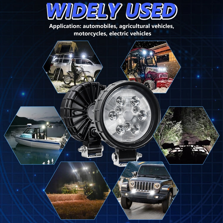 12W 9-30V Car Mixed Light Work Light With Wire Set(Round)