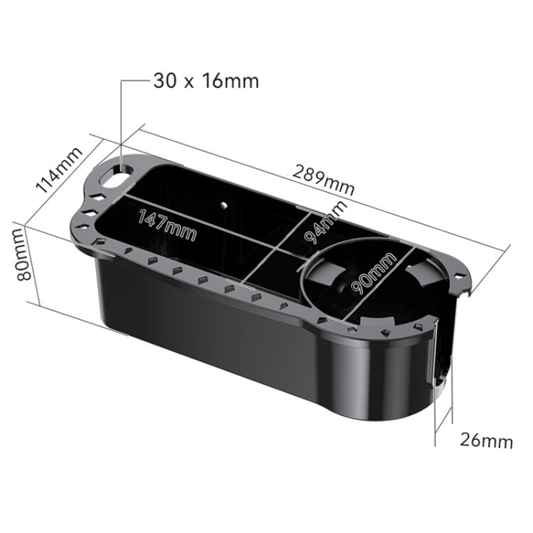 Yacht Cup Holder Fishing Tool Box Storage Rack(289x114x80mm)