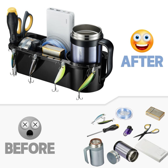 Yacht Cup Holder Fishing Tool Box Storage Rack(289x114x80mm)