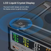 868D 6-In-1 260W High-Power Type-C+USB Multi Ports Charger Supports QI Wireless Charging(UK Plug)