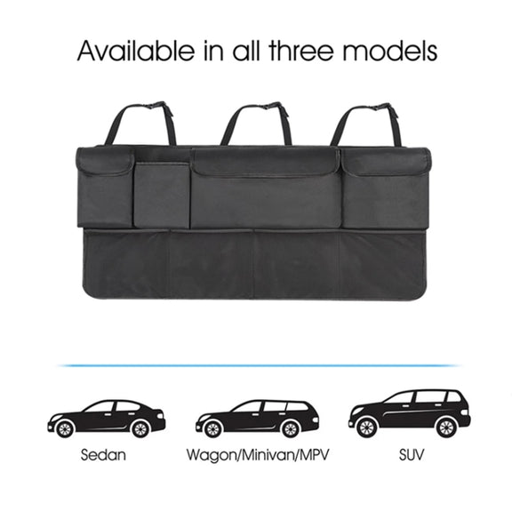 Car SUV Rear Seat Widening Organizing Storage Bag(Black)