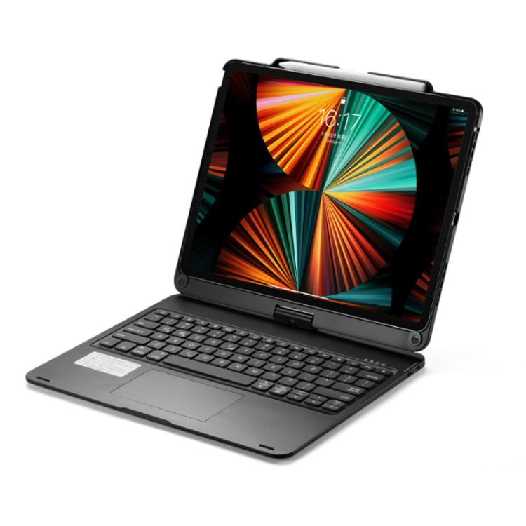 For iPad Pro 12.9 Inch 2022/2021/2020/2018 Tablet Bluetooth Touch Keyboard With Backlight 360 Degree Rotation(Black)