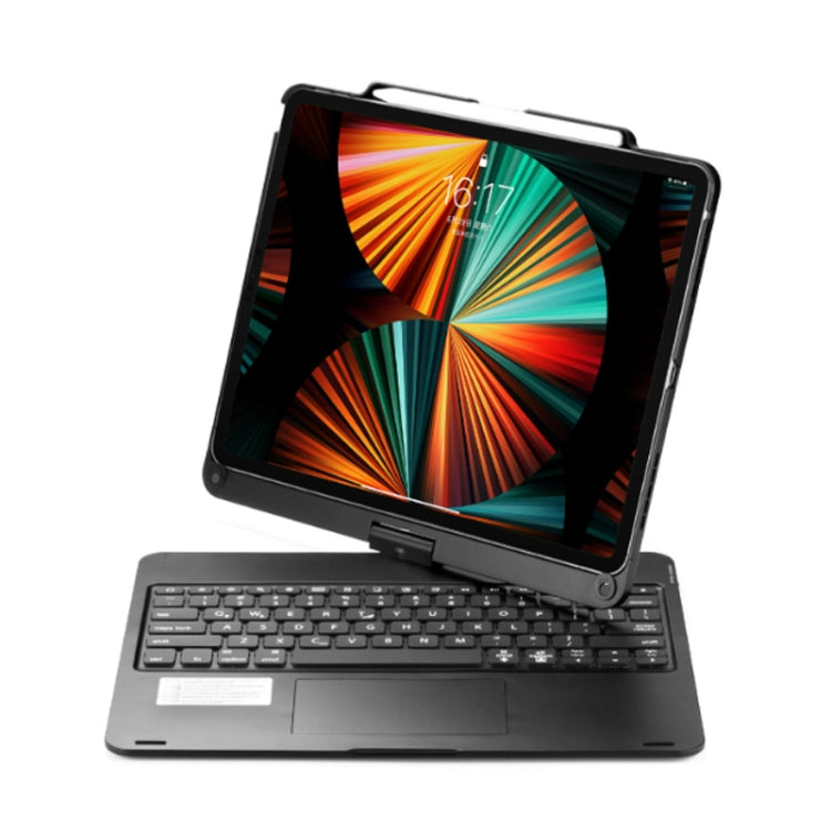 For iPad Pro 12.9 Inch 2022/2021/2020/2018 Tablet Bluetooth Touch Keyboard With Backlight 360 Degree Rotation(Black)