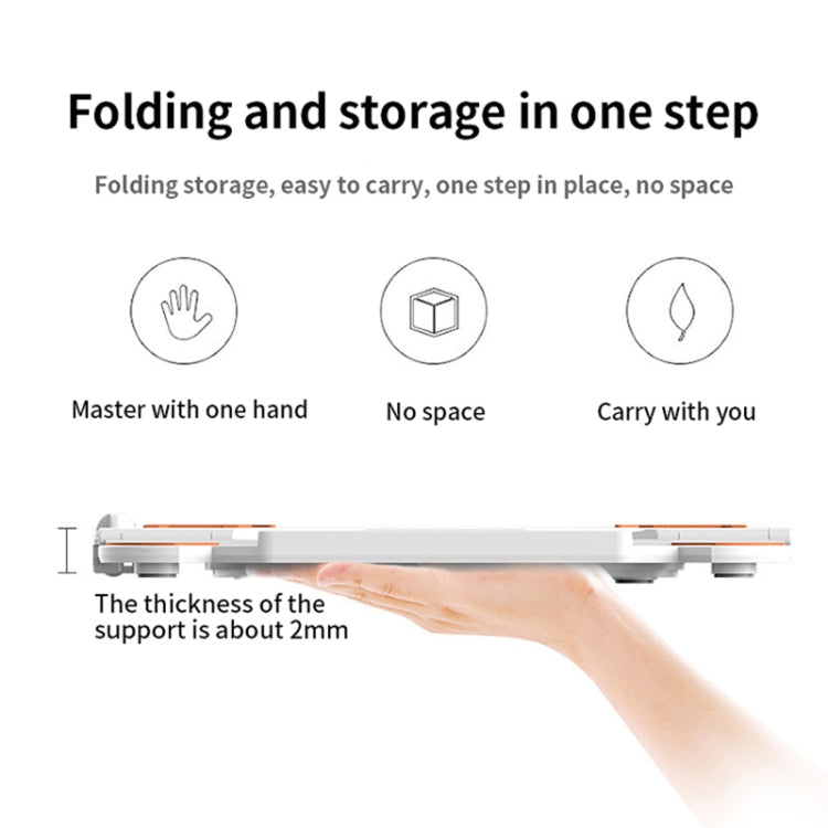ICE COOREL E5 Laptop Folding And Lifting Cooling Bracket With Mobile Phone Holder White with Rotating