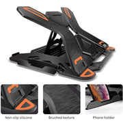 ICE COOREL E5 Laptop Folding And Lifting Cooling Bracket With Mobile Phone Holder Black