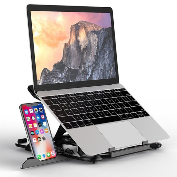 ICE COOREL E5 Laptop Folding And Lifting Cooling Bracket With Mobile Phone Holder Black