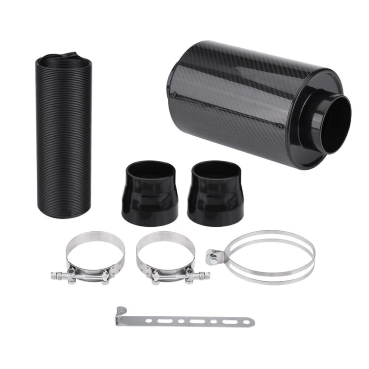 Carbon Fiber Air Intake Bellows Air Filter Kit Car Modification(Without Turbo Fan)