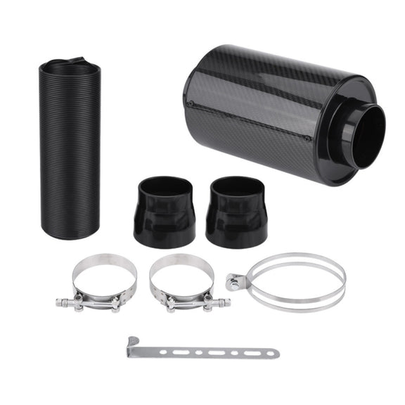 Carbon Fiber Air Intake Bellows Air Filter Kit Car Modification(Without Turbo Fan)